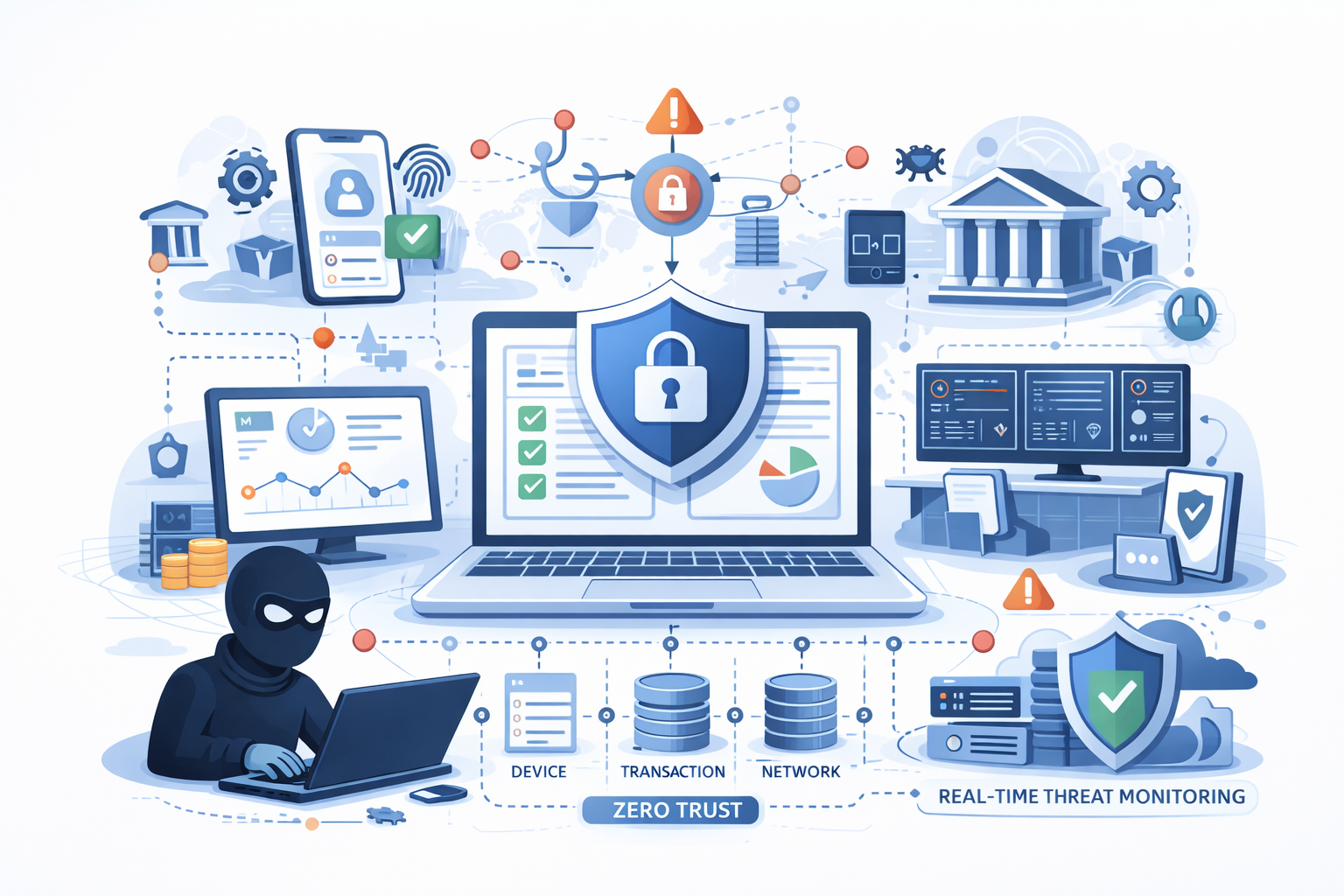Cybersecurity in Digital Banking: Zero Trust & Real-Time Threat Monitoring
