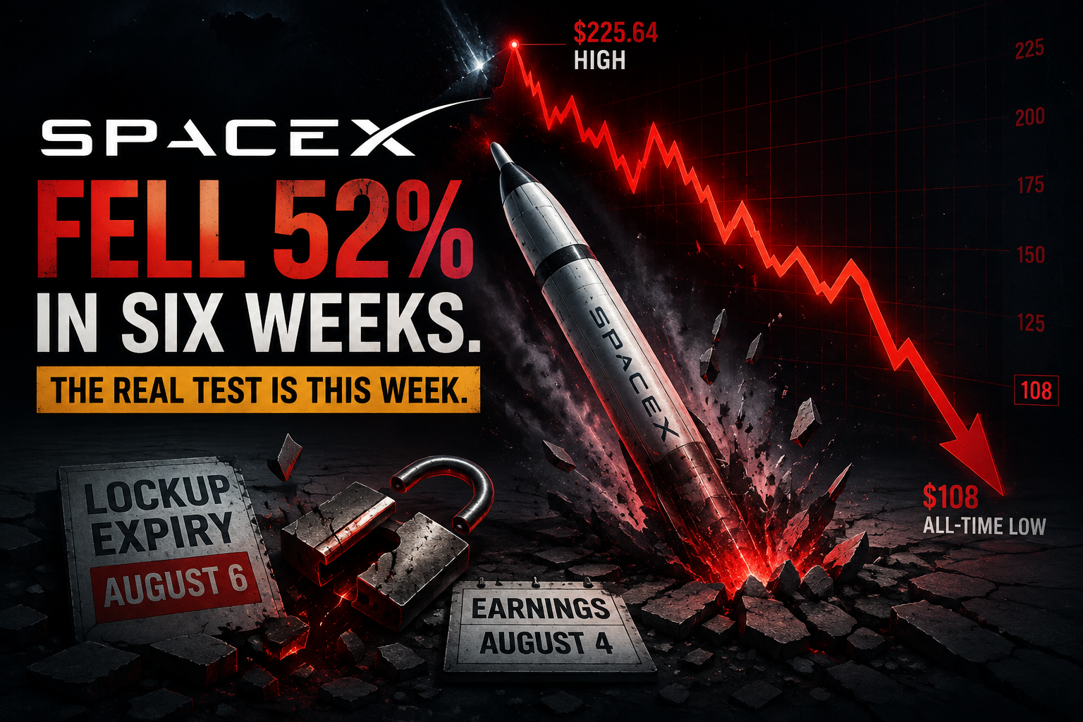 SpaceX Fell 52% in Six Weeks. The Real Test Is This Week.