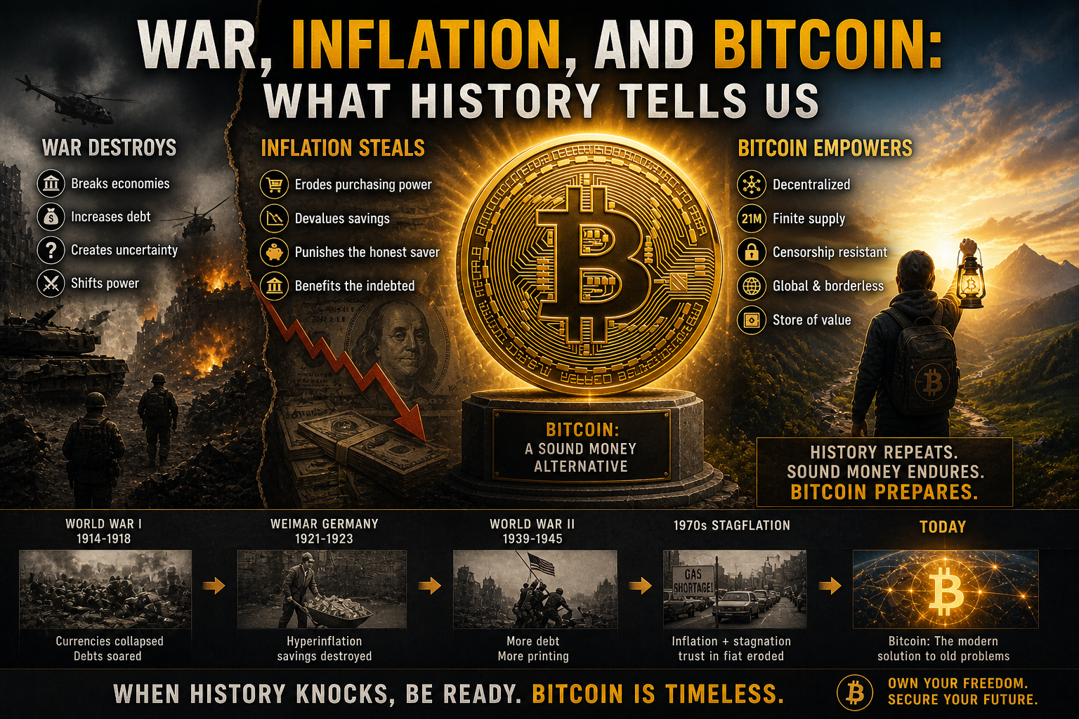 War, Inflation, and Bitcoin: What History Tells Us