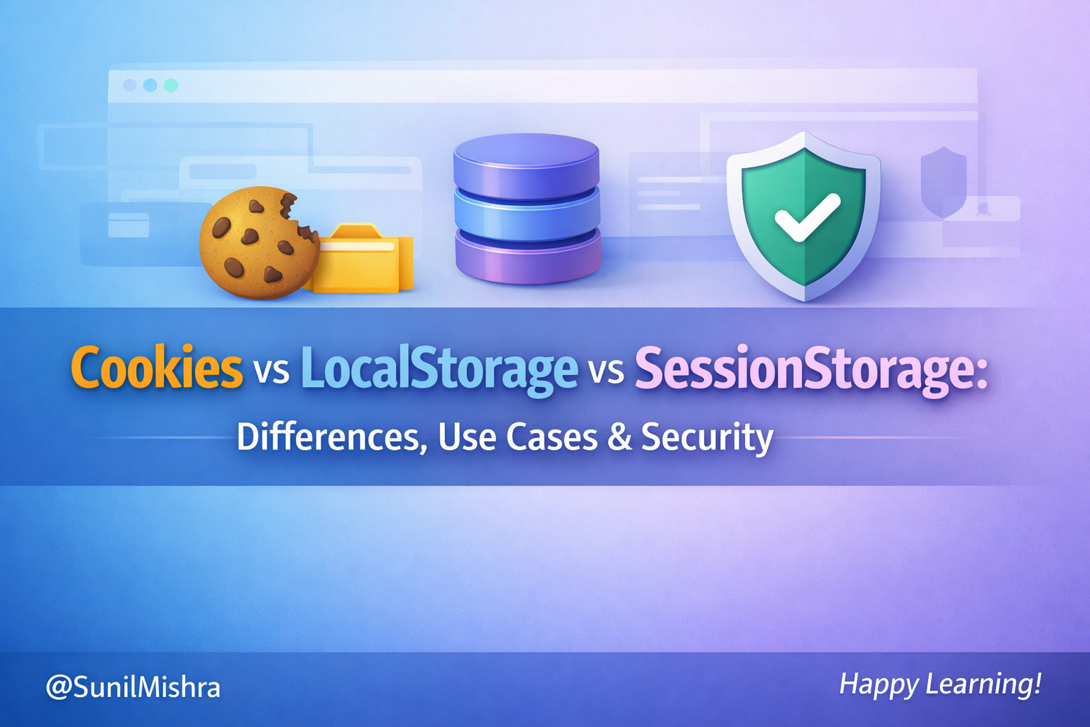 Cookies vs LocalStorage vs SessionStorage: Differences, Use Cases & Security