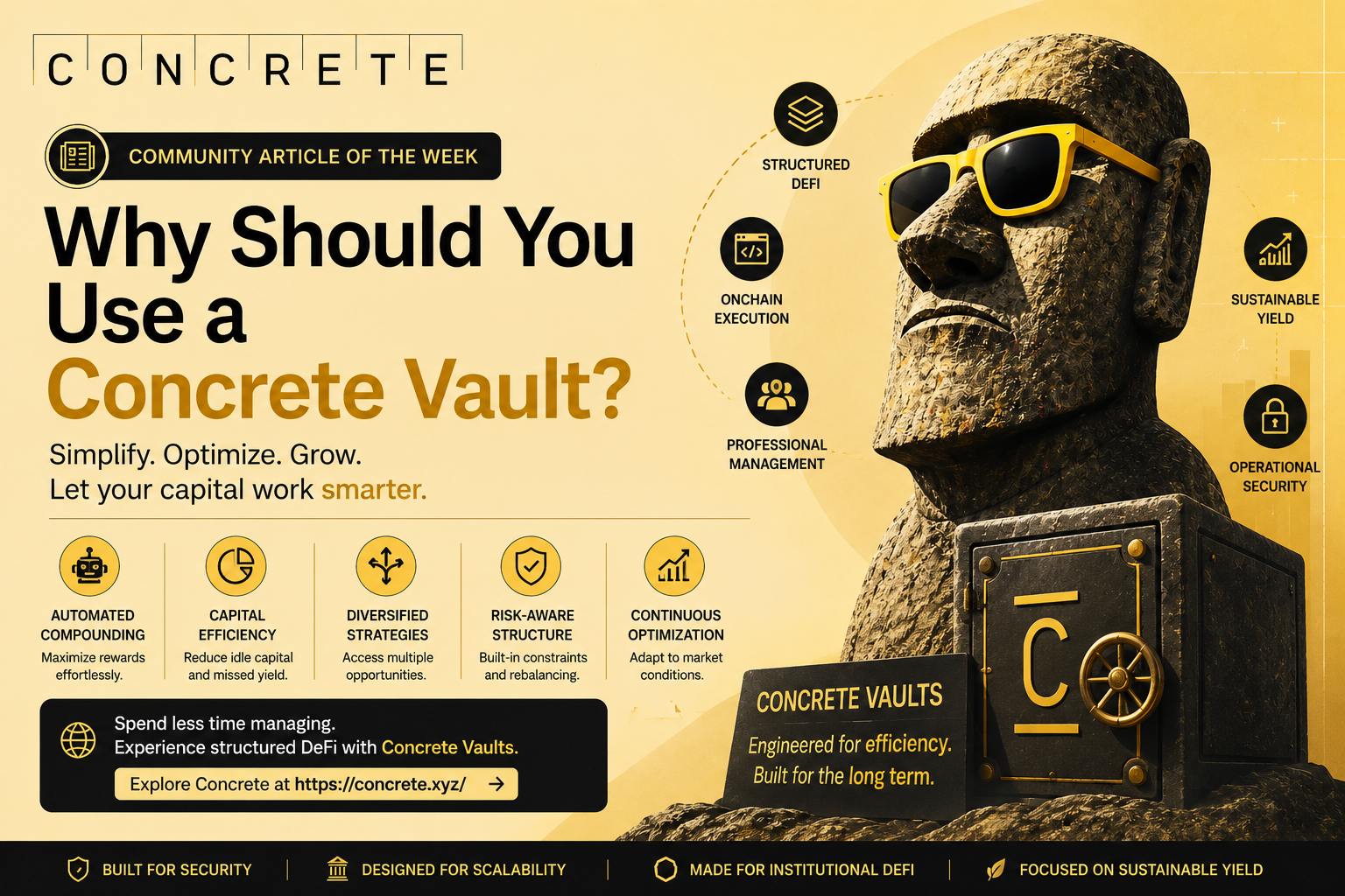 Community Article of the Week
“Why Concrete Vaults Matter in Modern DeFi"
DeFi created a world…