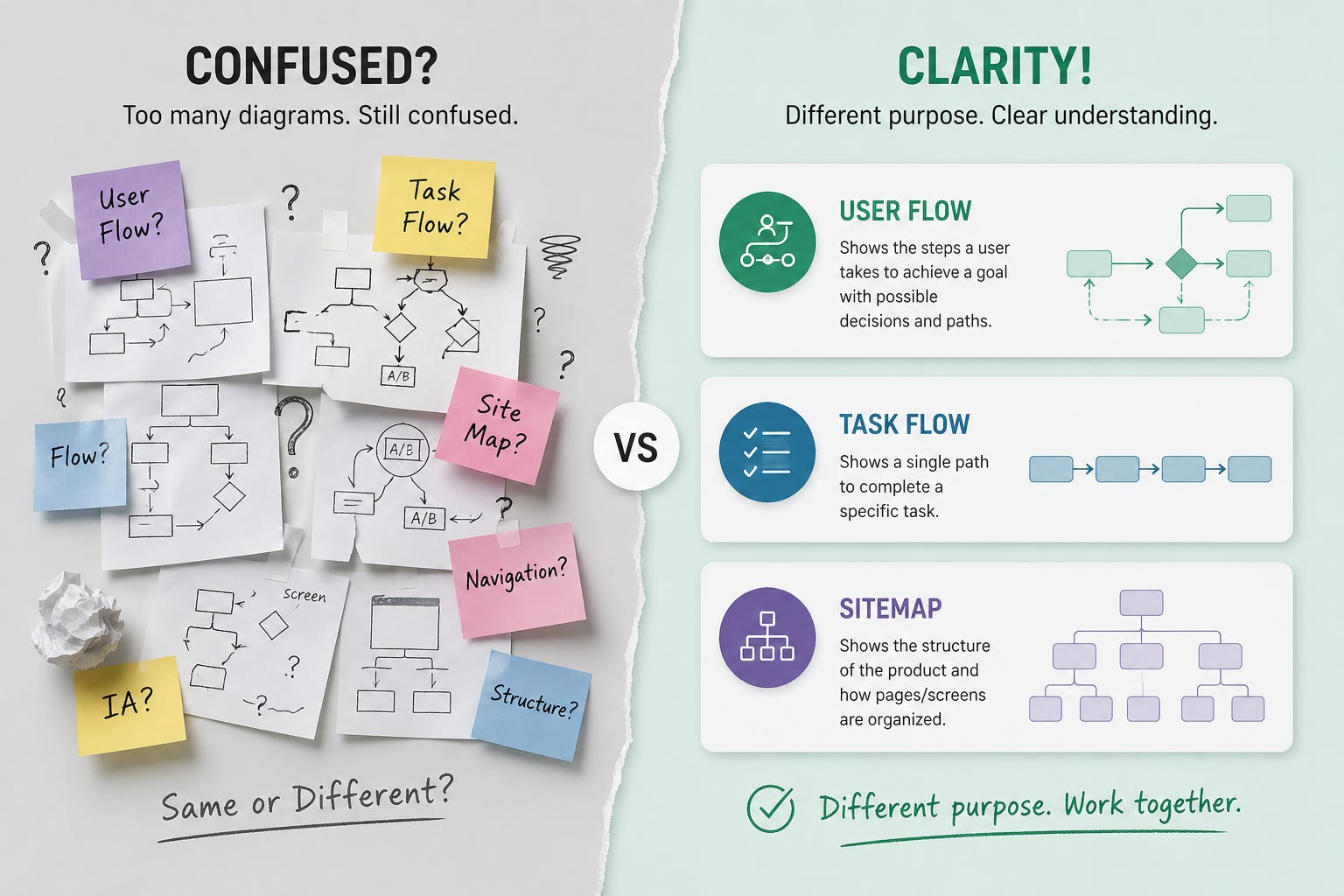 Task Flow vs User Flow vs Sitemap