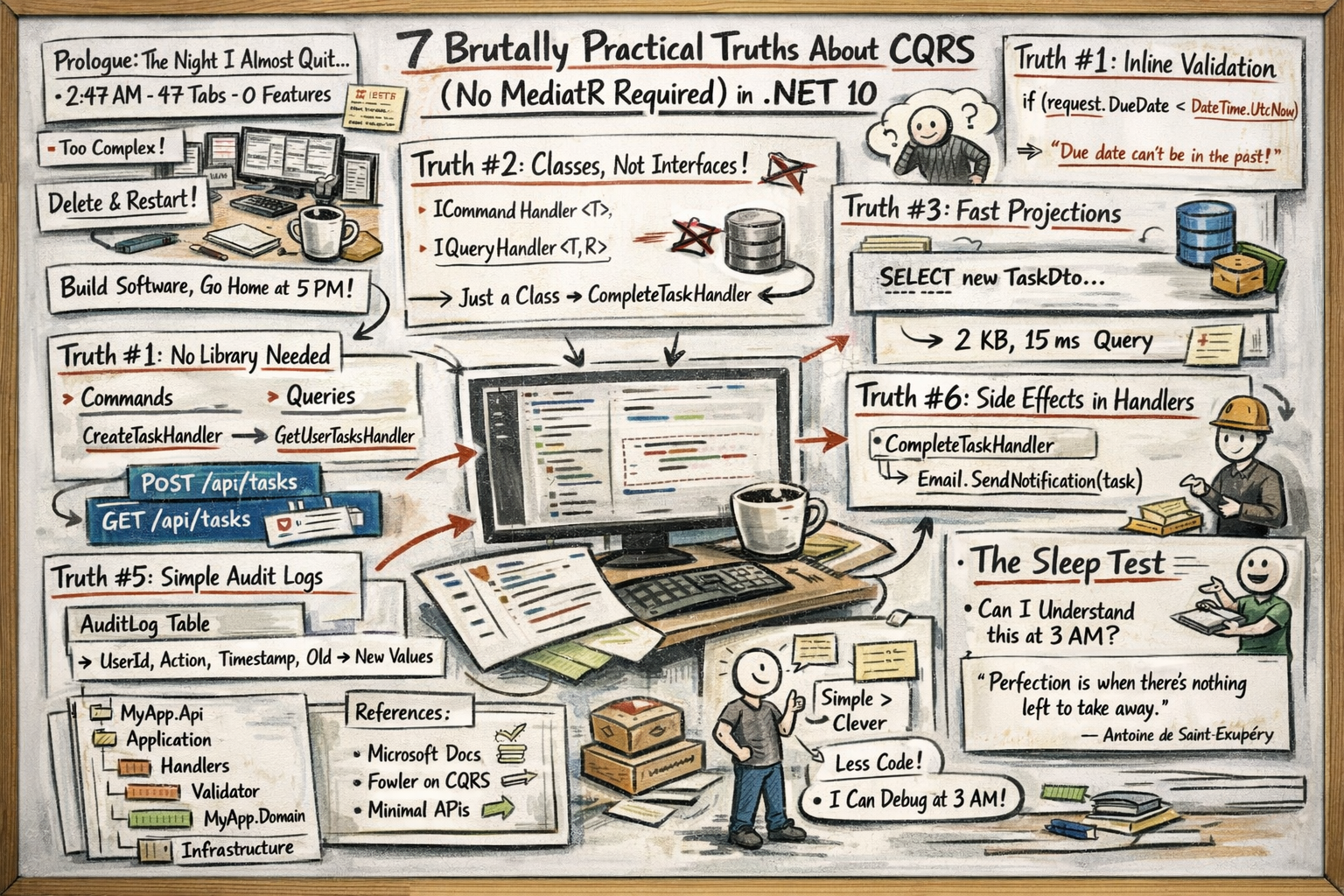 7 Brutally Practical Truths About CQRS (No MediatR Required) in .NET 10