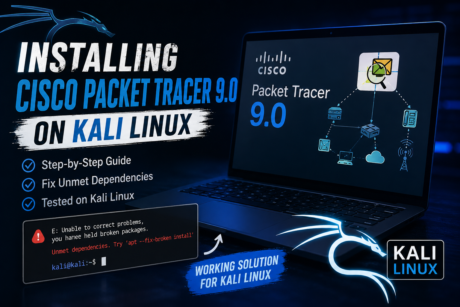 Installing Cisco Packet Tracer 9.0 on Kali Linux