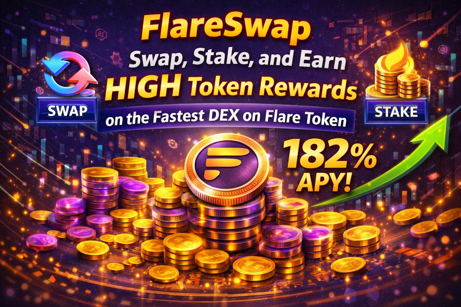 FlareSwap: Swap, Stake, and Earn HIGH Token Rewards on the Fastest DEX on Flare Token (182% APY!)