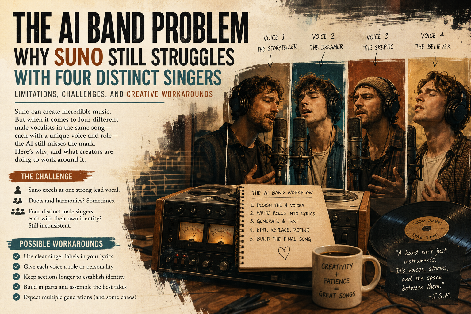 The AI Band Problem: Why Suno Still Struggles With Four Distinct Singers