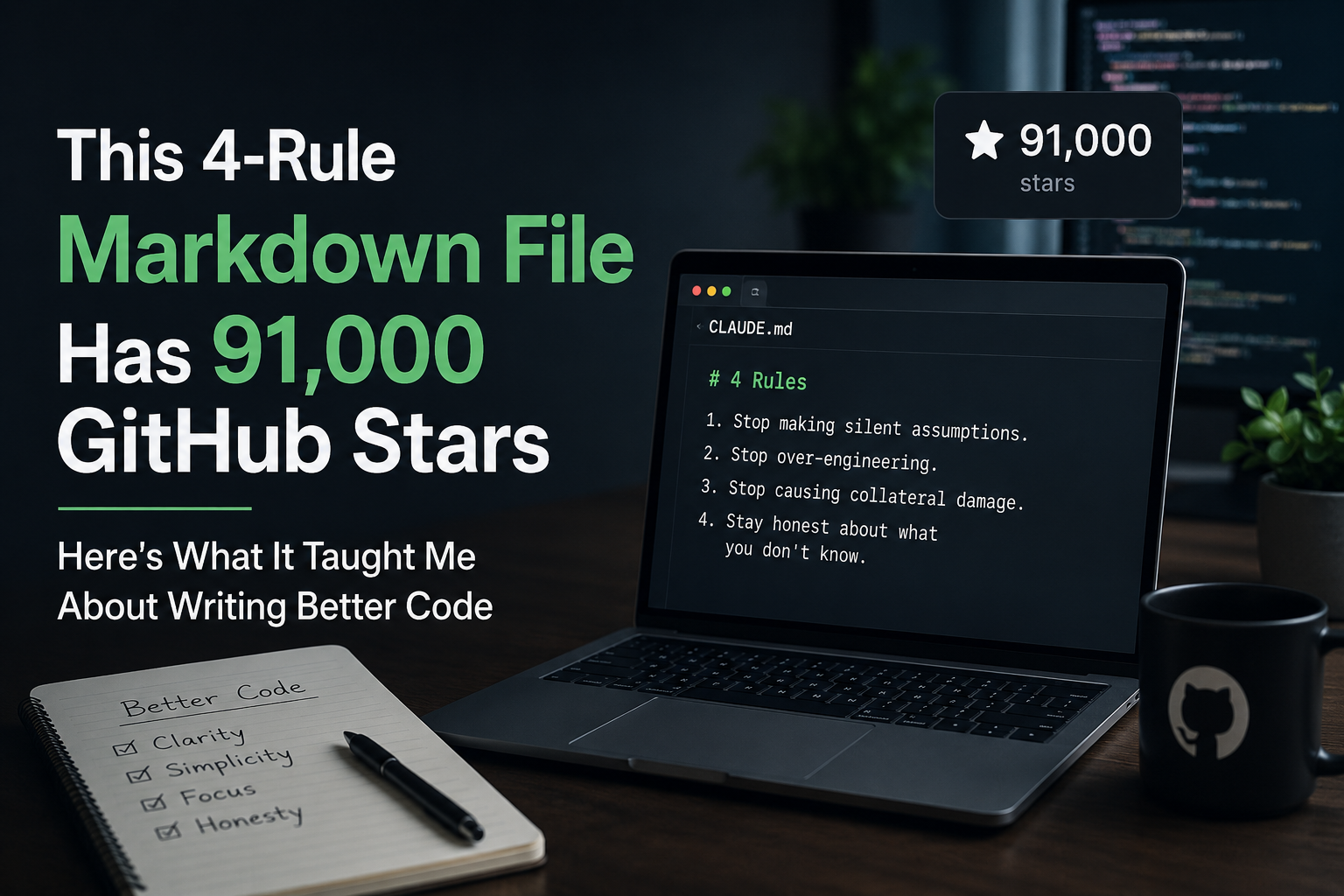 This 4-Rule Markdown File Has 91,000 GitHub Stars — Here’s What It Taught Me About Writing Better…