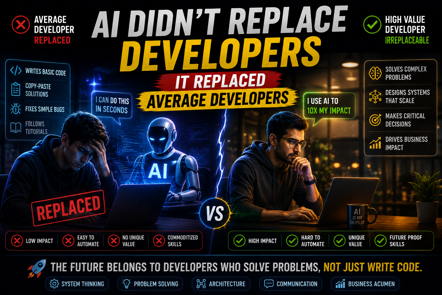 AI Didn’t Replace Developers — It Replaced Average Developers