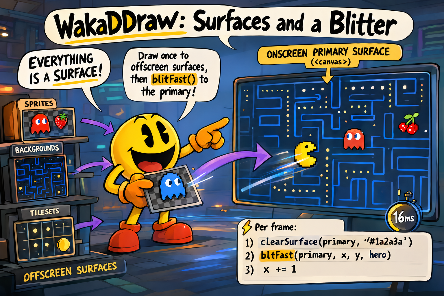 WakaPAC Speaks DirectX: Blitting Sprites and Playing Sound Effects Like It’s 1996