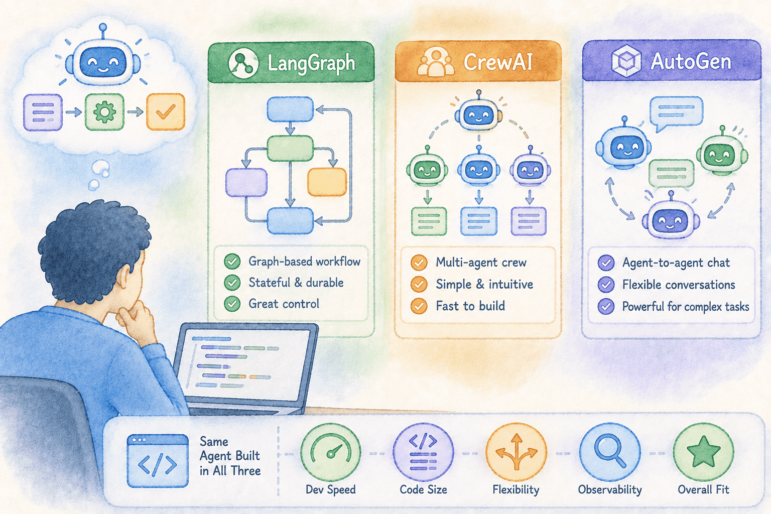 LangGraph vs CrewAI vs AutoGen: I Shipped the Same Agent in All Three