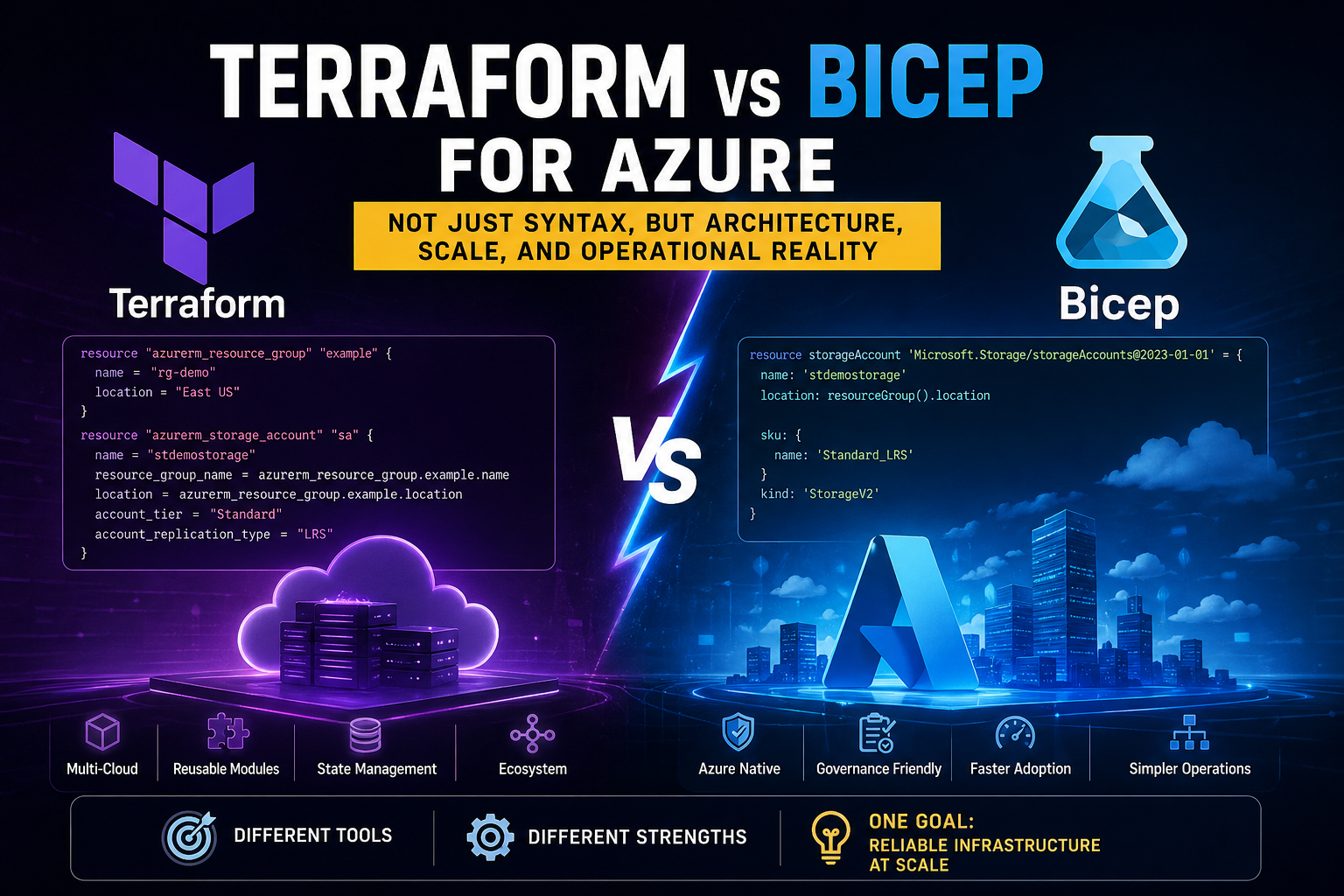 Terraform vs Bicep for Azure: Not Just Syntax, but Architecture, Scale, and Operational Reality