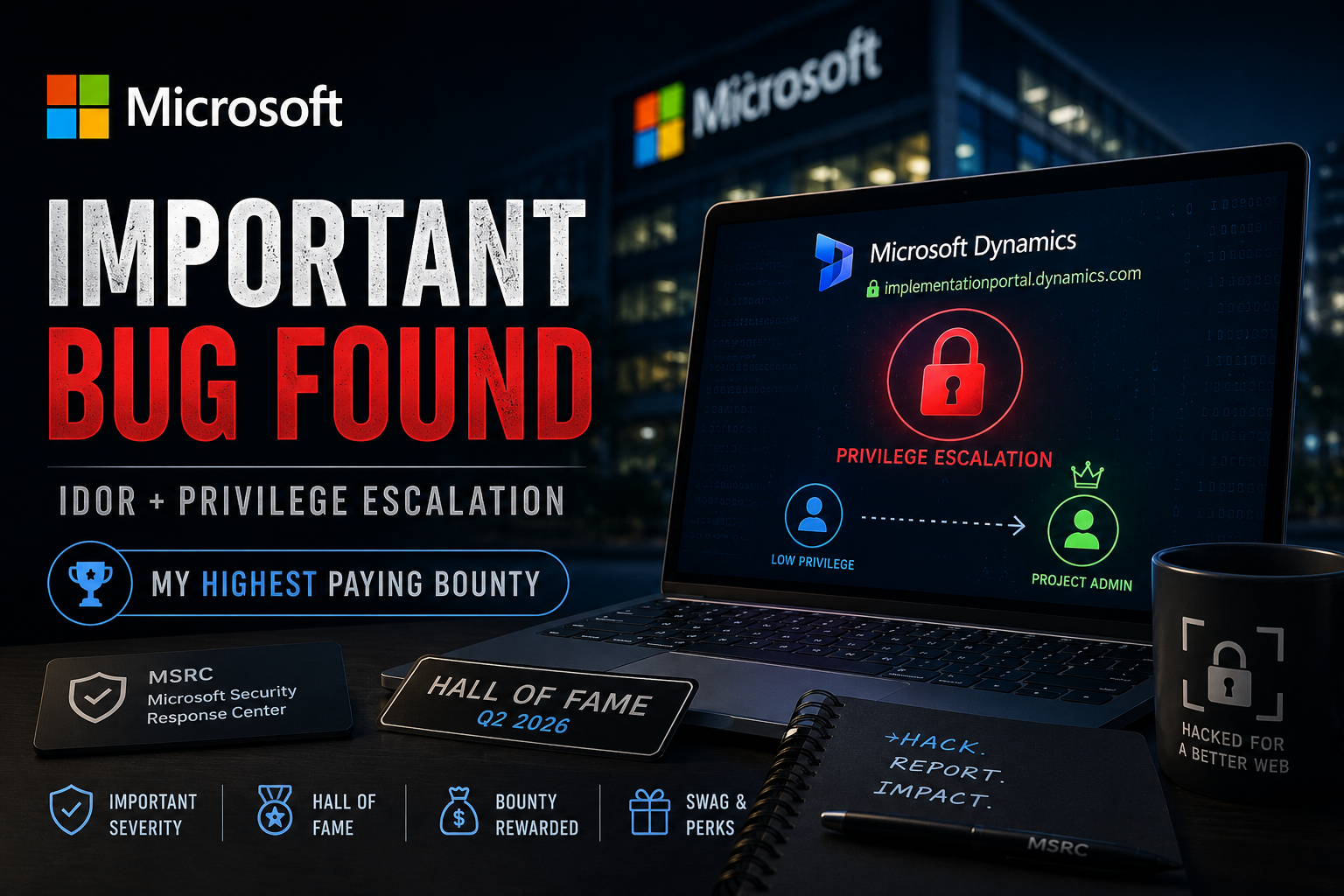 Chaining IDOR to Privilege Escalation: A $$$$ Microsoft Bug Bounty