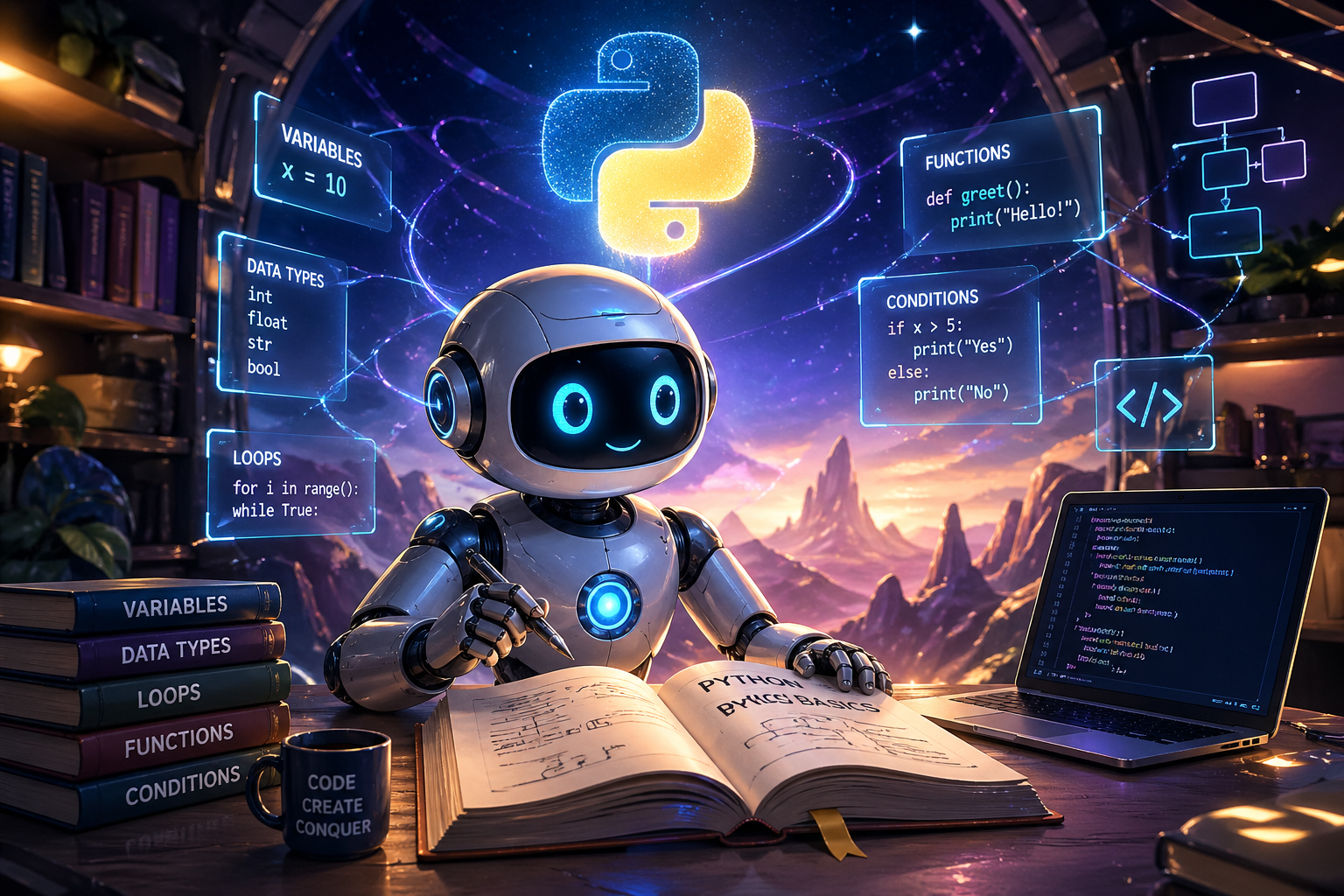 Robo Learns Python Basics: How a Curious Robot Discovered the Language Behind Modern Technology