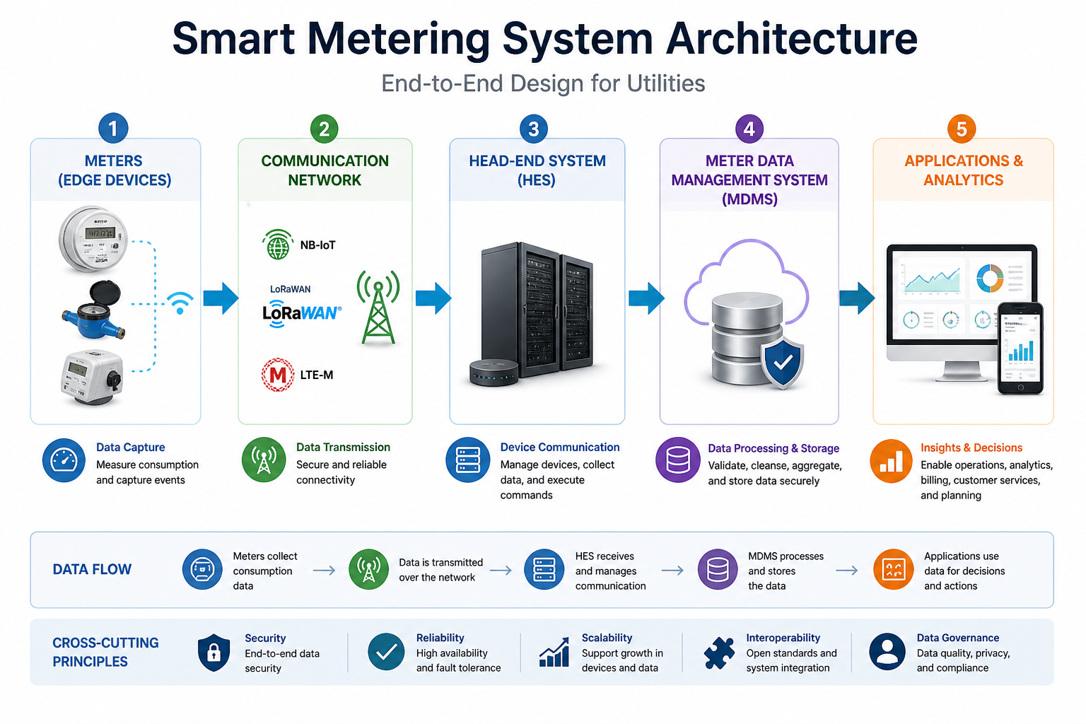 Smart Metering System Architecture: End-to-End Design for Utilities