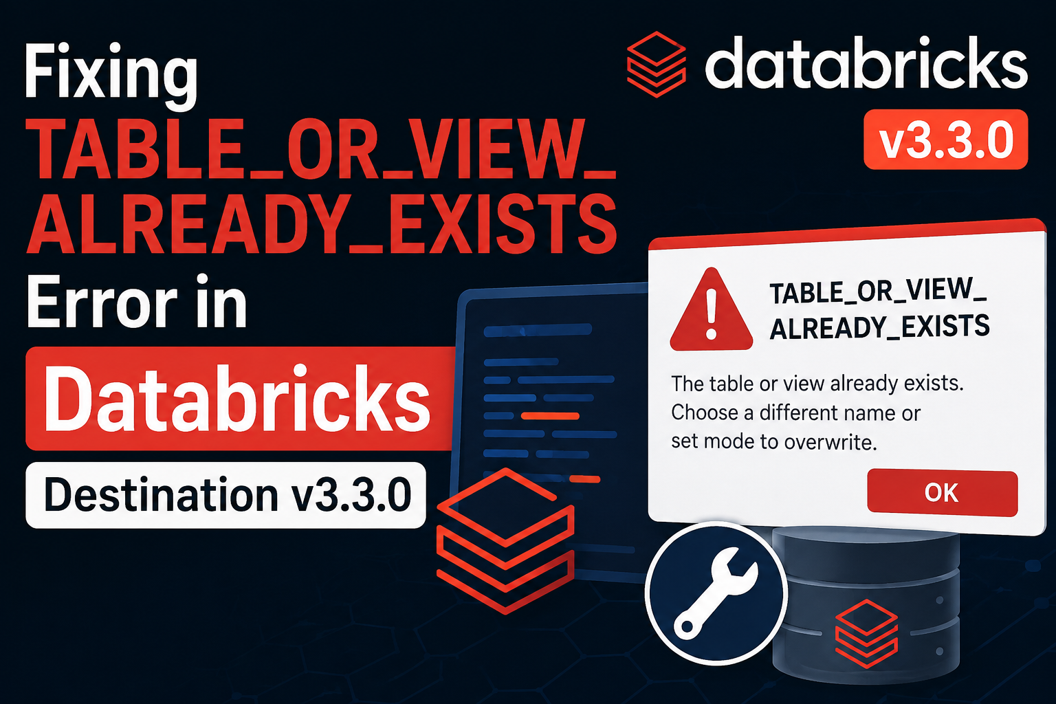 Fixing TABLE_OR_VIEW_ALREADY_EXISTS Error in Databricks Destination v3.3.0