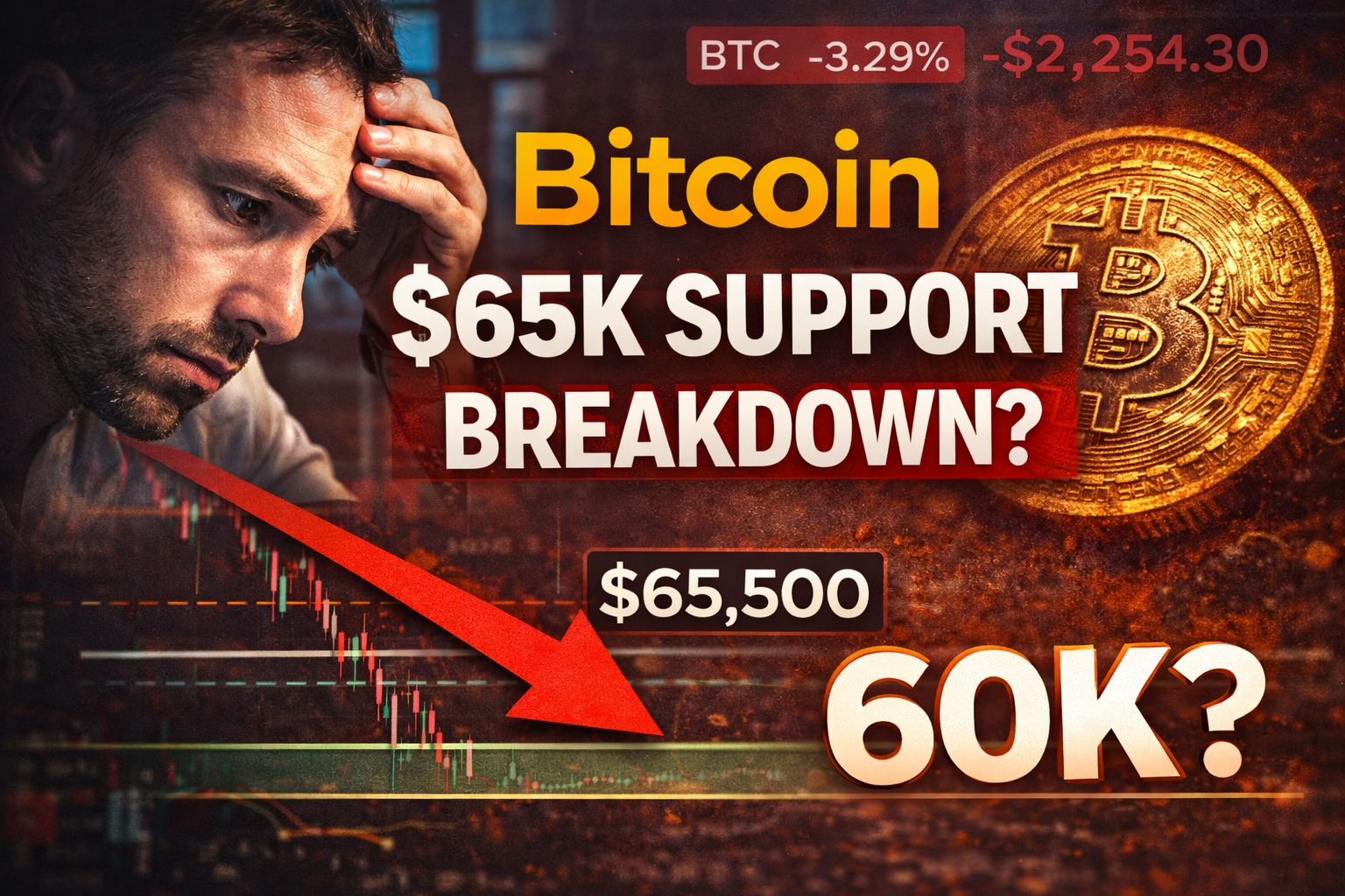 Bitcoin at the Edge — $65K Support Under Siege as Macro Panic Escalates