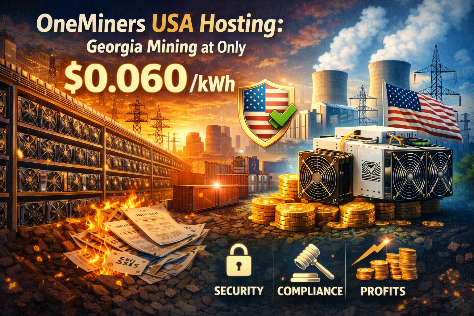 OneMiners USA Hosting: Georgia Mining at Only $0.060/kWh