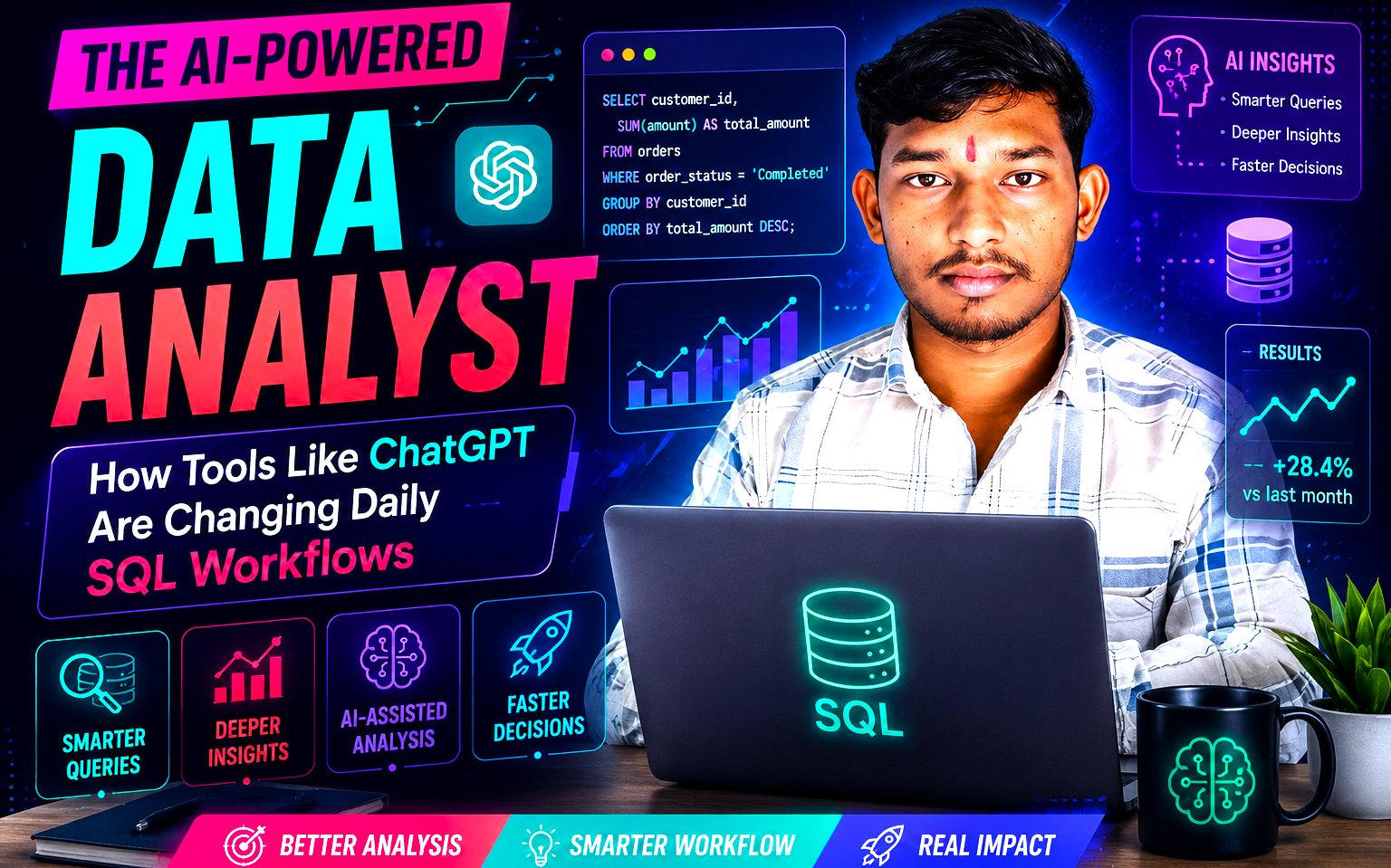 The AI-Powered Data Analyst: How Tools Like ChatGPT Are Changing Daily SQL Workflows.