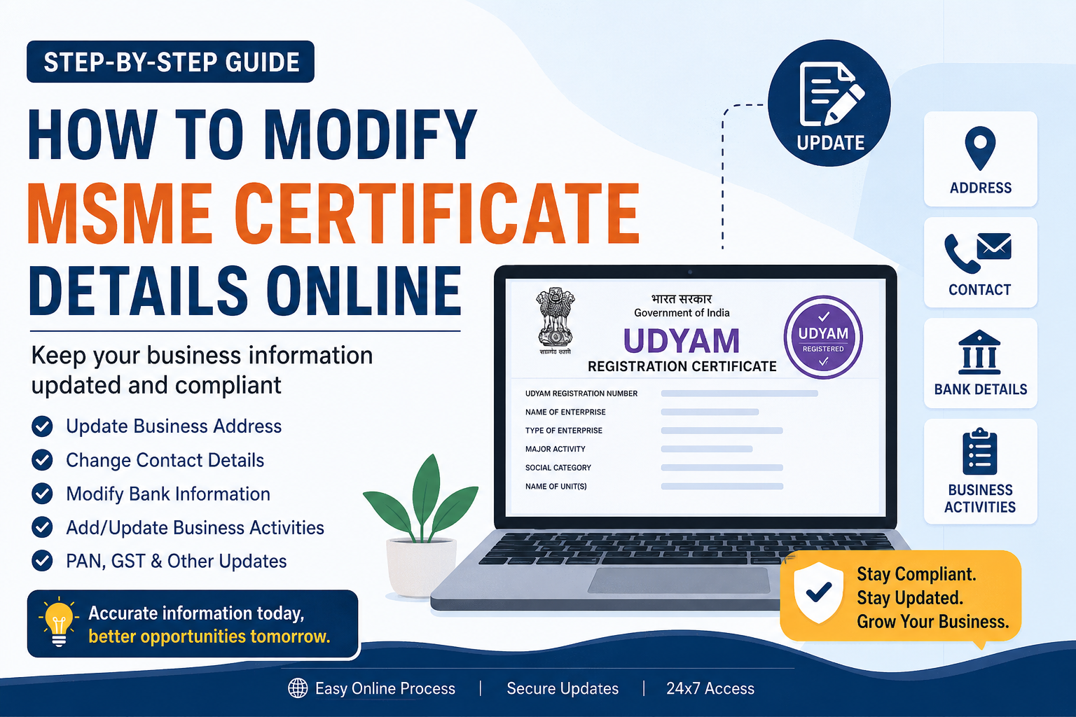 How to Modify MSME Certificate Details Without Starting a New Registration