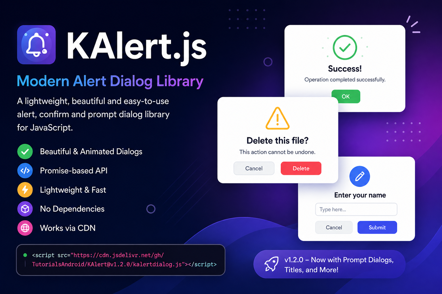 I Built a Lightweight Modern Alert Dialog Library for JavaScript — Introducing KAlert.js