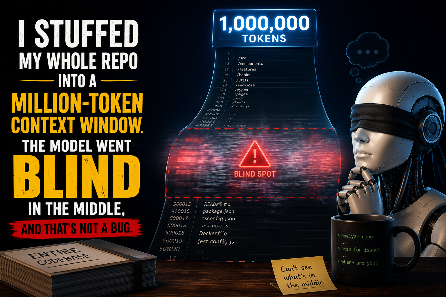 I stuffed my whole repo into a million-token context window The model went blind in the middle, and…