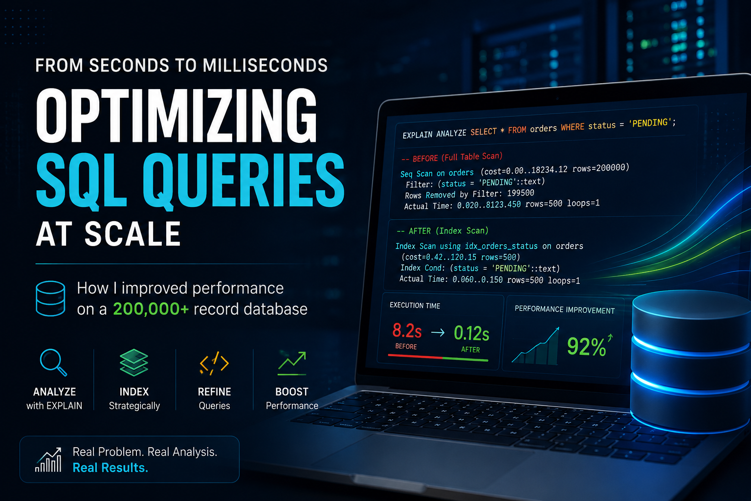 From Seconds to Milliseconds: Optimising SQL Queries on a 200,000+ Record Database