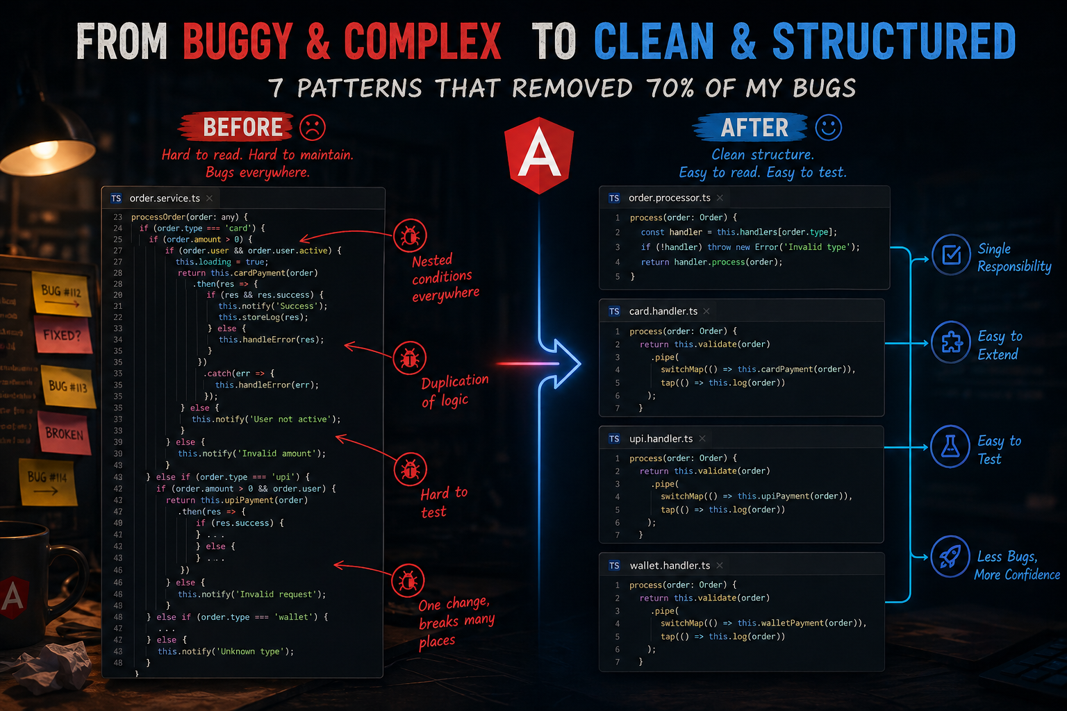 7 Angular Patterns That Removed 70% of My Bugs (I Wish I Knew This Earlier)