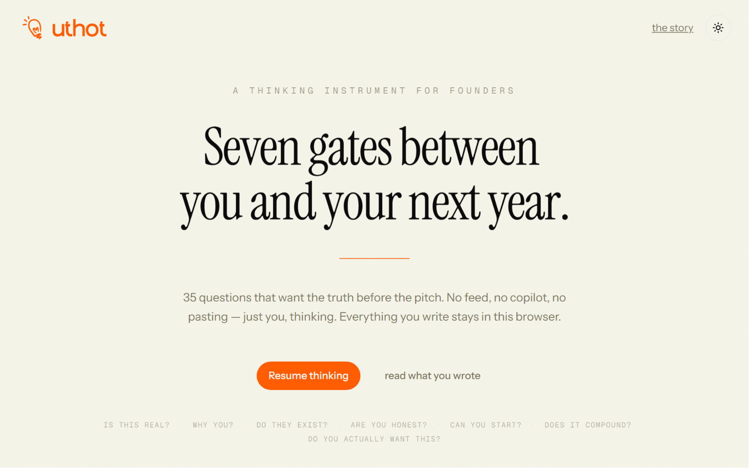 The Seven Gates of Uthot: Why I Built a Tool to Kill My Own Ideas