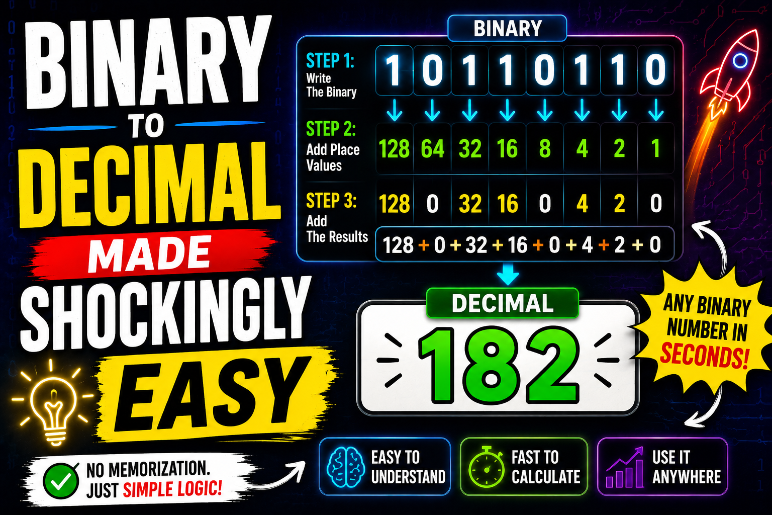 Binary to Decimal Made Shockingly Easy