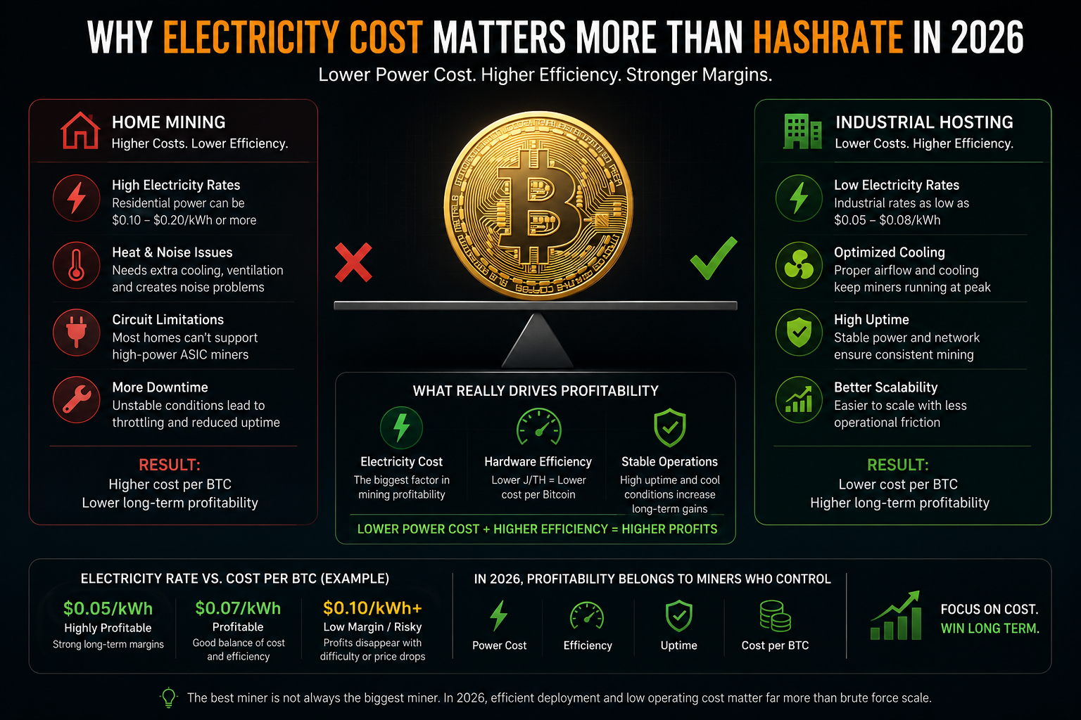 Why Electricity Cost Matters More Than ASIC Hashrate in 2026