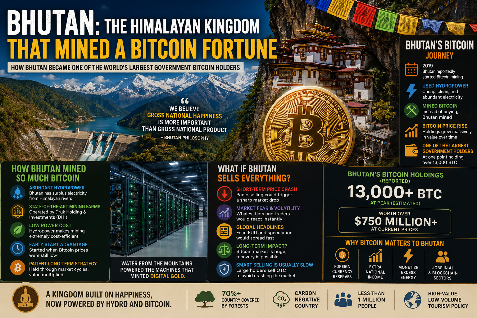 Bhutan Quietly Became a Bitcoin Giant. What Happens If It Suddenly Sells Everything?