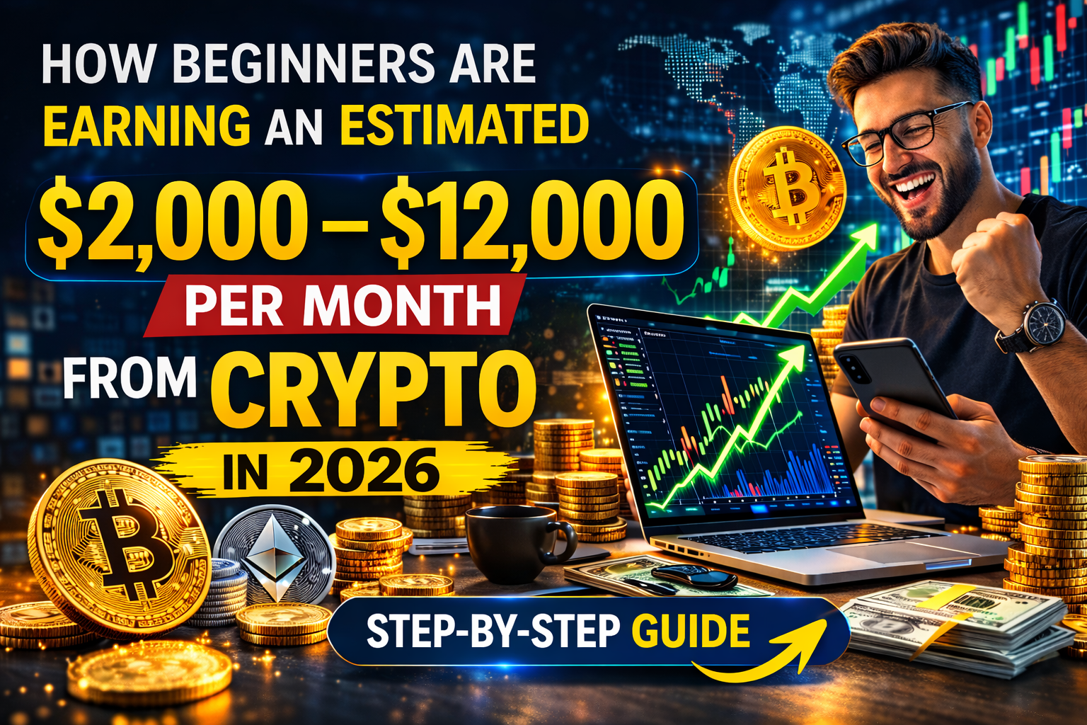 How Beginners Are Making an Estimated $2,000–$12,000 Per Month With Crypto in 2026