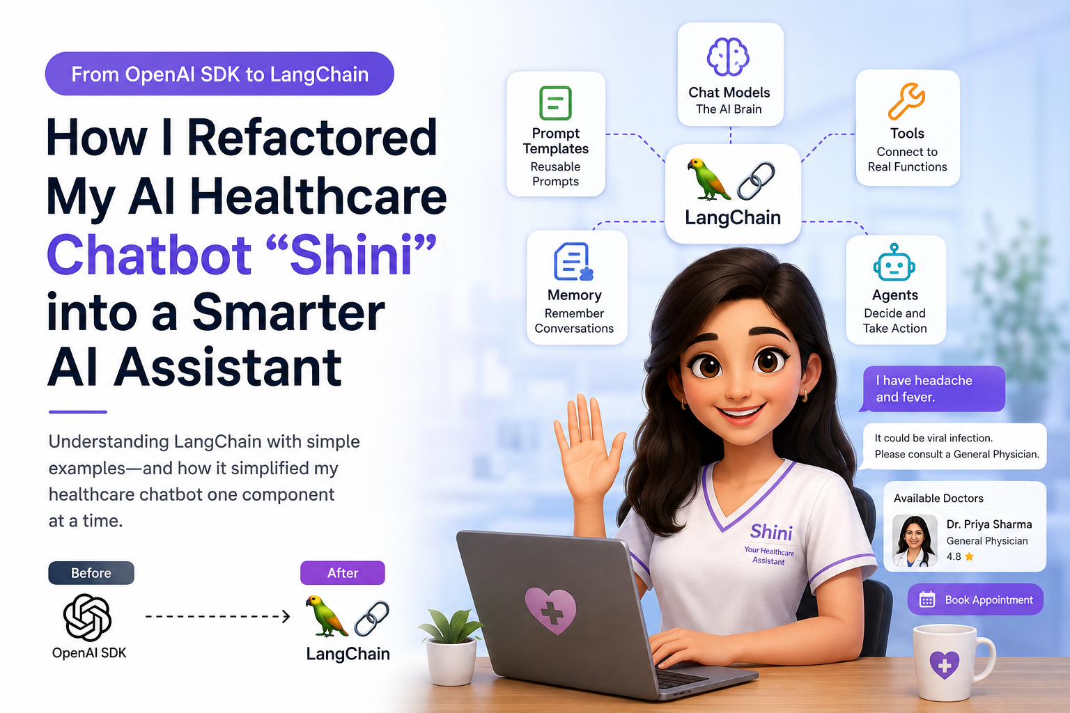From OpenAI SDK to LangChain: How I Refactored My AI Healthcare Chatbot, Shini