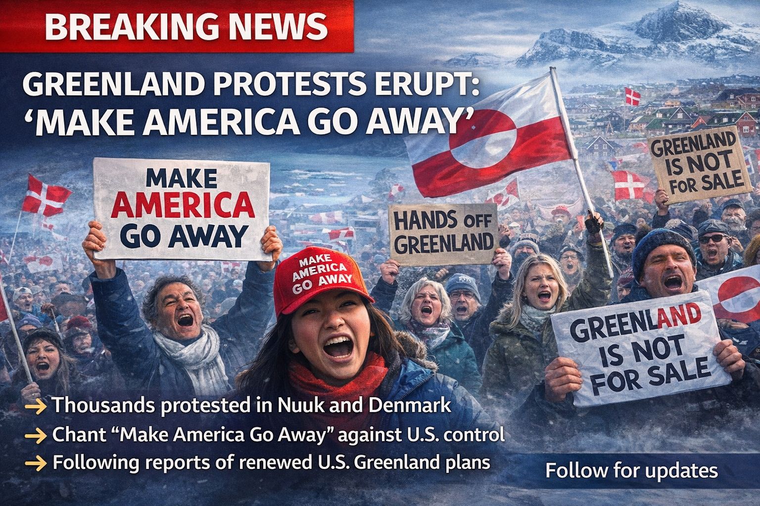 Greenland Protests Erupt: “Make America Go Away” — Why This Matters to Global Power & Markets