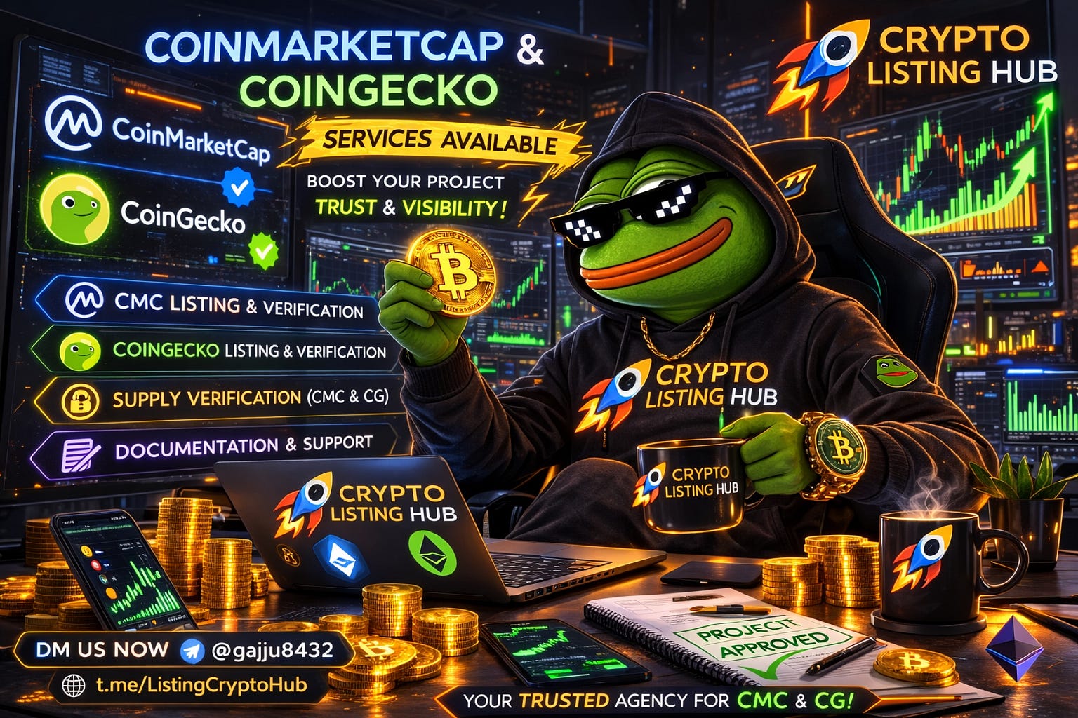 Ⓜ️CoinMarketCap & CoinGecko Services Available