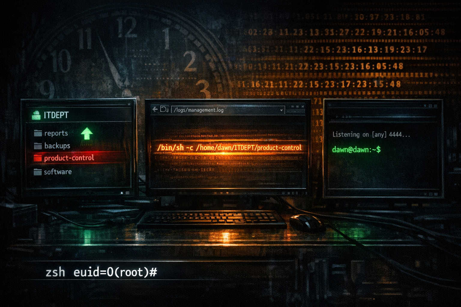 Dawn — Writable SMB Share Cron Abuse + SUID Zsh to Root | OffSec PG Play