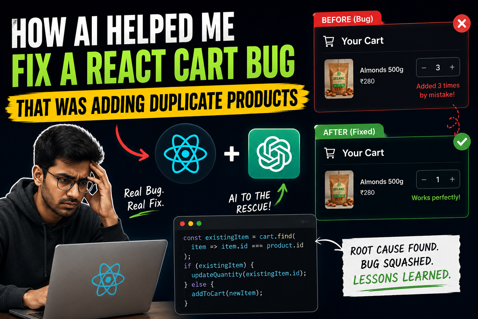 I Spent 3 Hours Debugging a React Cart Bug. The Fix Was One Deleted Line.