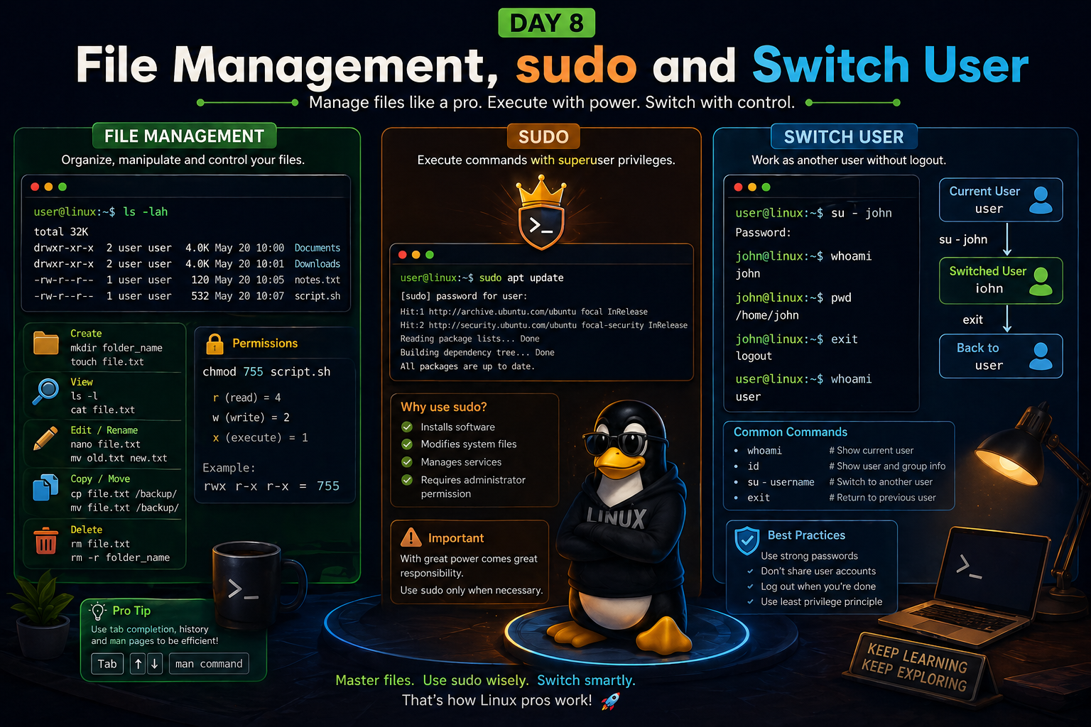 Day 8: Linux in Action — File Management, Finding Data & Debugging Logs