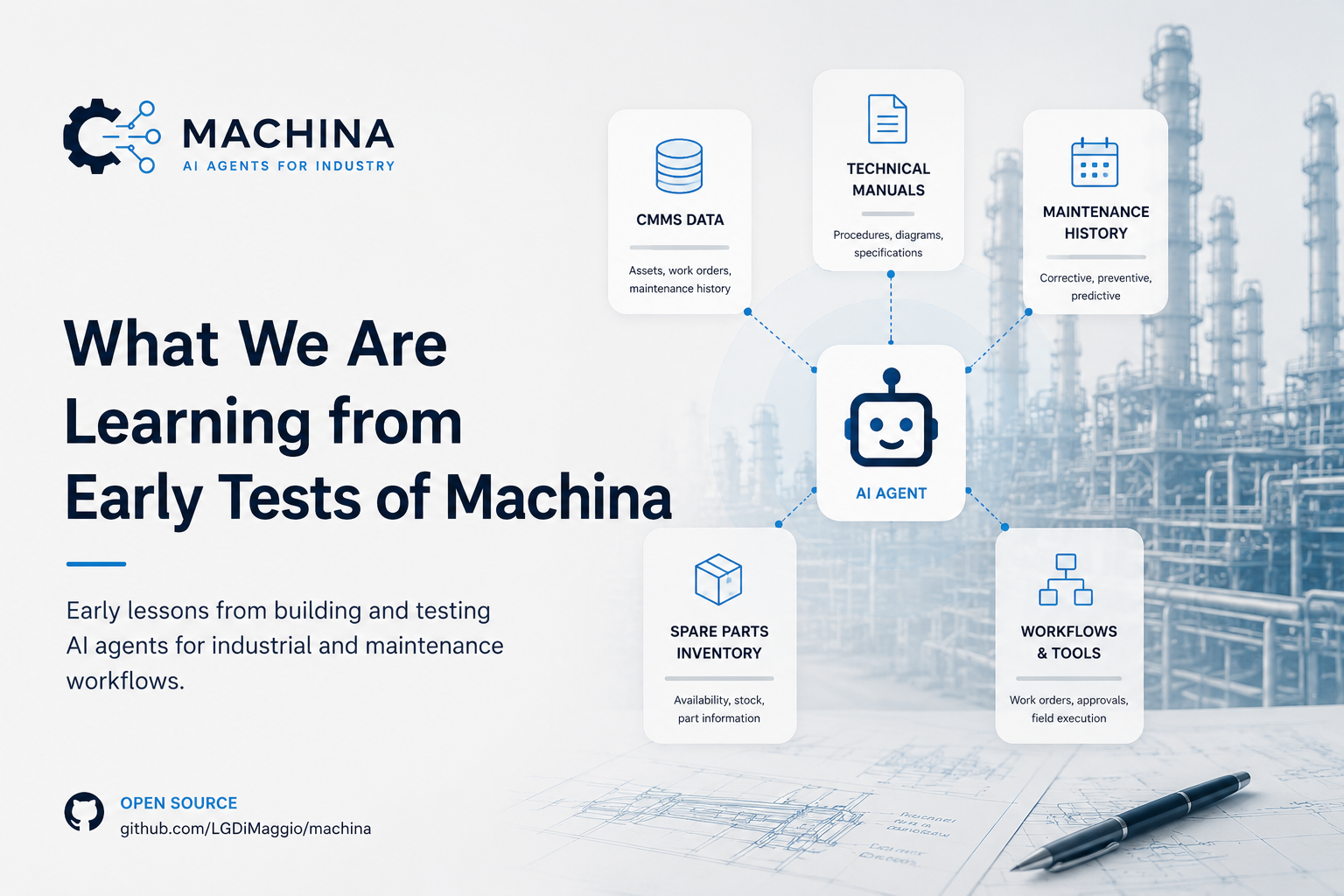What We Are Learning from Early Tests of Machina, an Open Source Framework for Industrial AI Agents