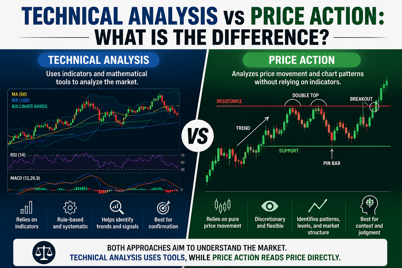 Technical Analysis vs Price Action: What Is the Difference?