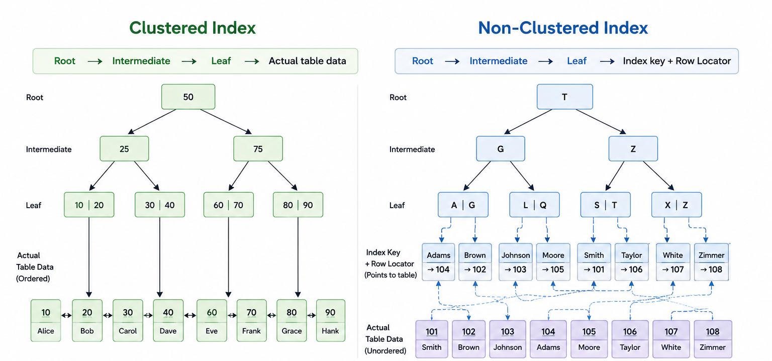 Clustered vs Non-Clustered Indexes Explained
