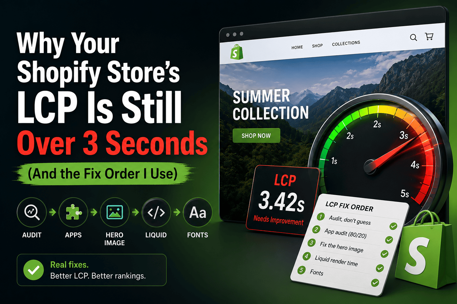 Why Your Shopify Store’s LCP Is Still Over 3 Seconds (And the Fix Order I Use)