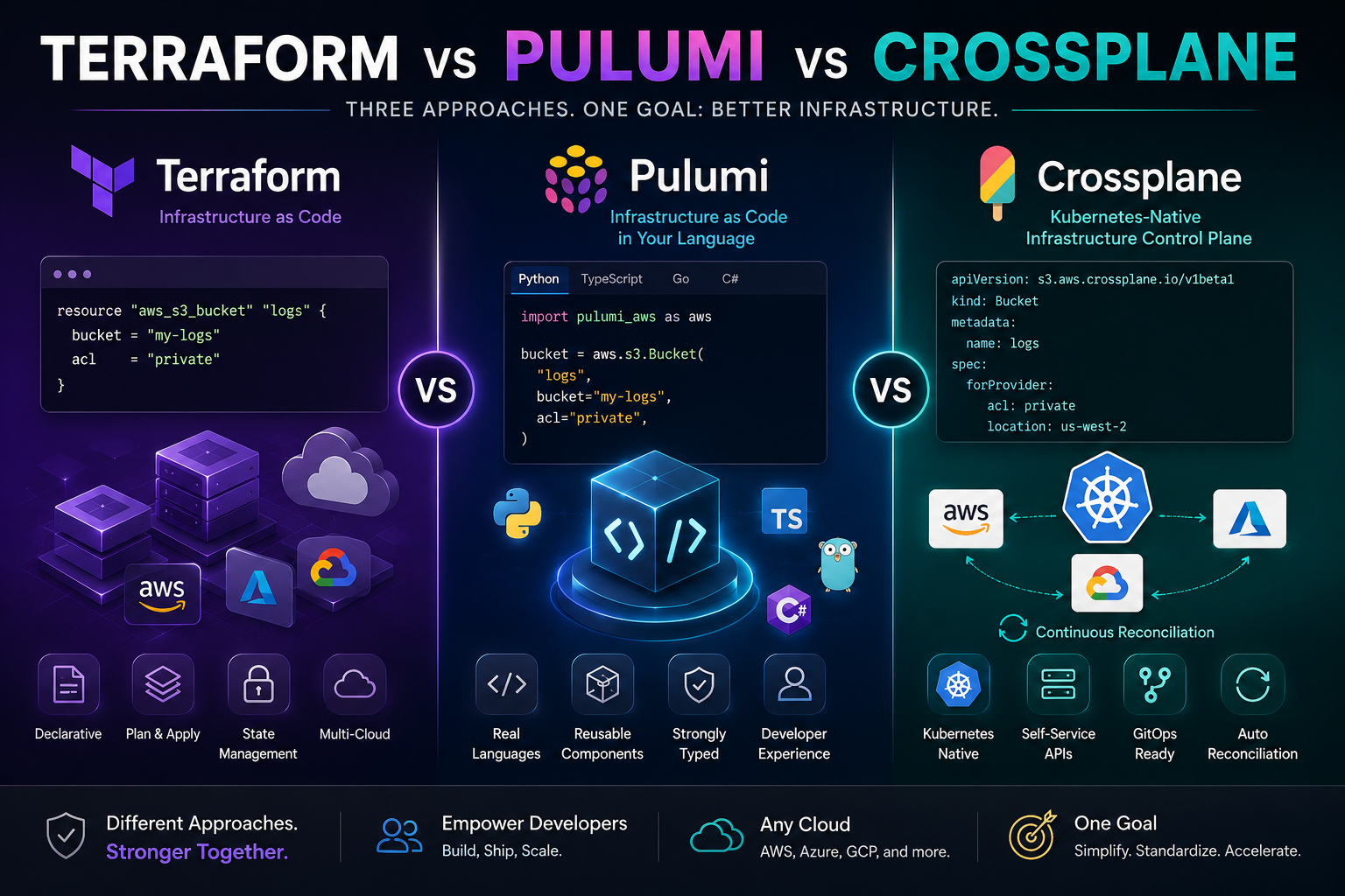 Terraform vs Pulumi vs Crossplane: The Battle for the Future of Infrastructure