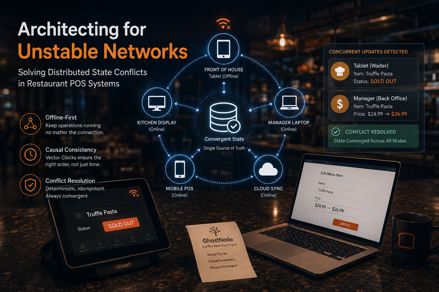 Architecting for Unstable Networks: Solving Distributed State Conflicts in Restaurant POS Systems