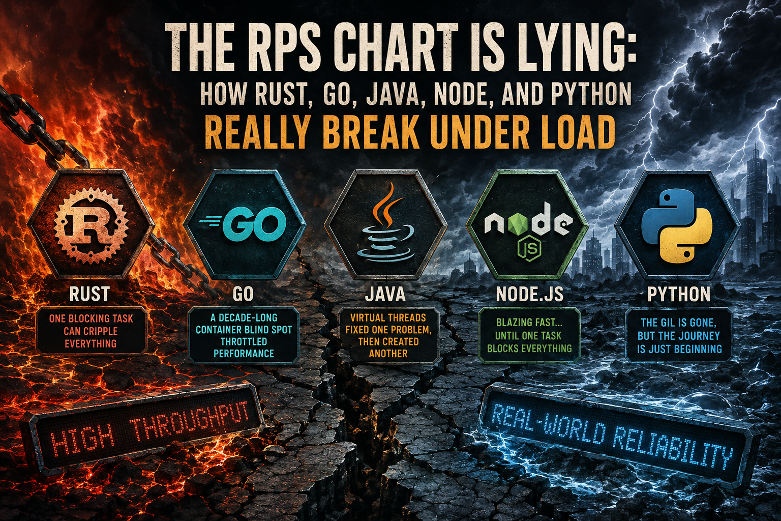 The RPS Chart Is Lying: How Rust, Go, Java, Node, and Python Really Break Under Load