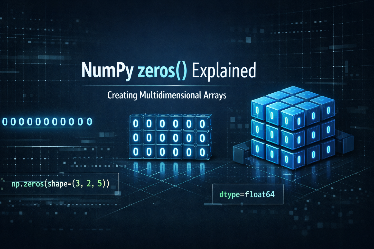 Master NumPy zeroes(): Create 1D, 2D, 3D and 4D Arrays | NumPy For Data Science #05
