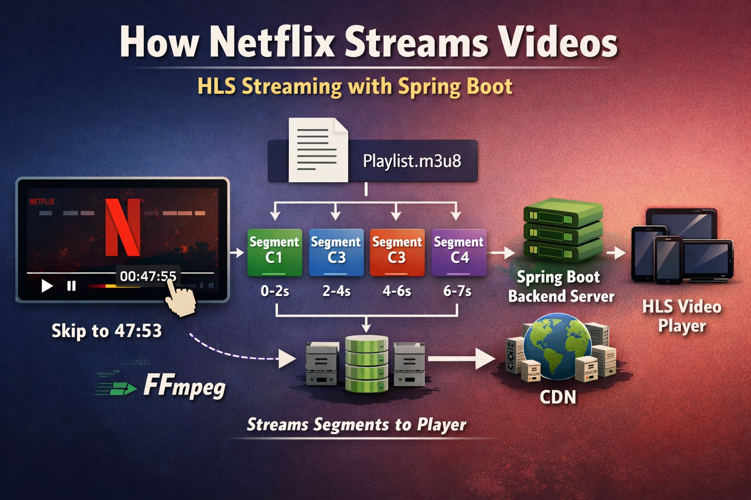 Netflix Doesn’t Stream One Video File — (HLS + Spring Boot)