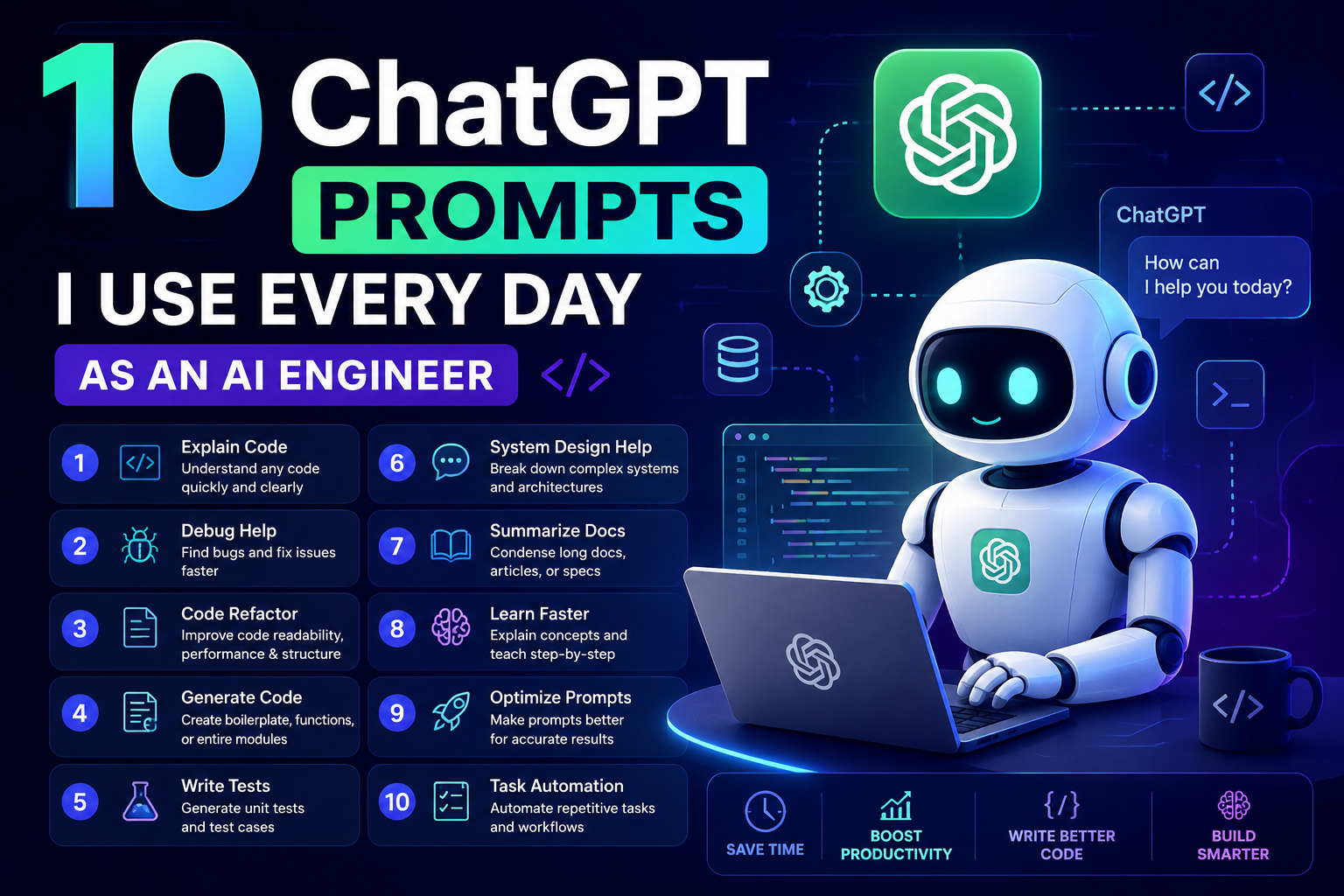 10 ChatGPT Prompts I Use Every Day as an AI Engineer