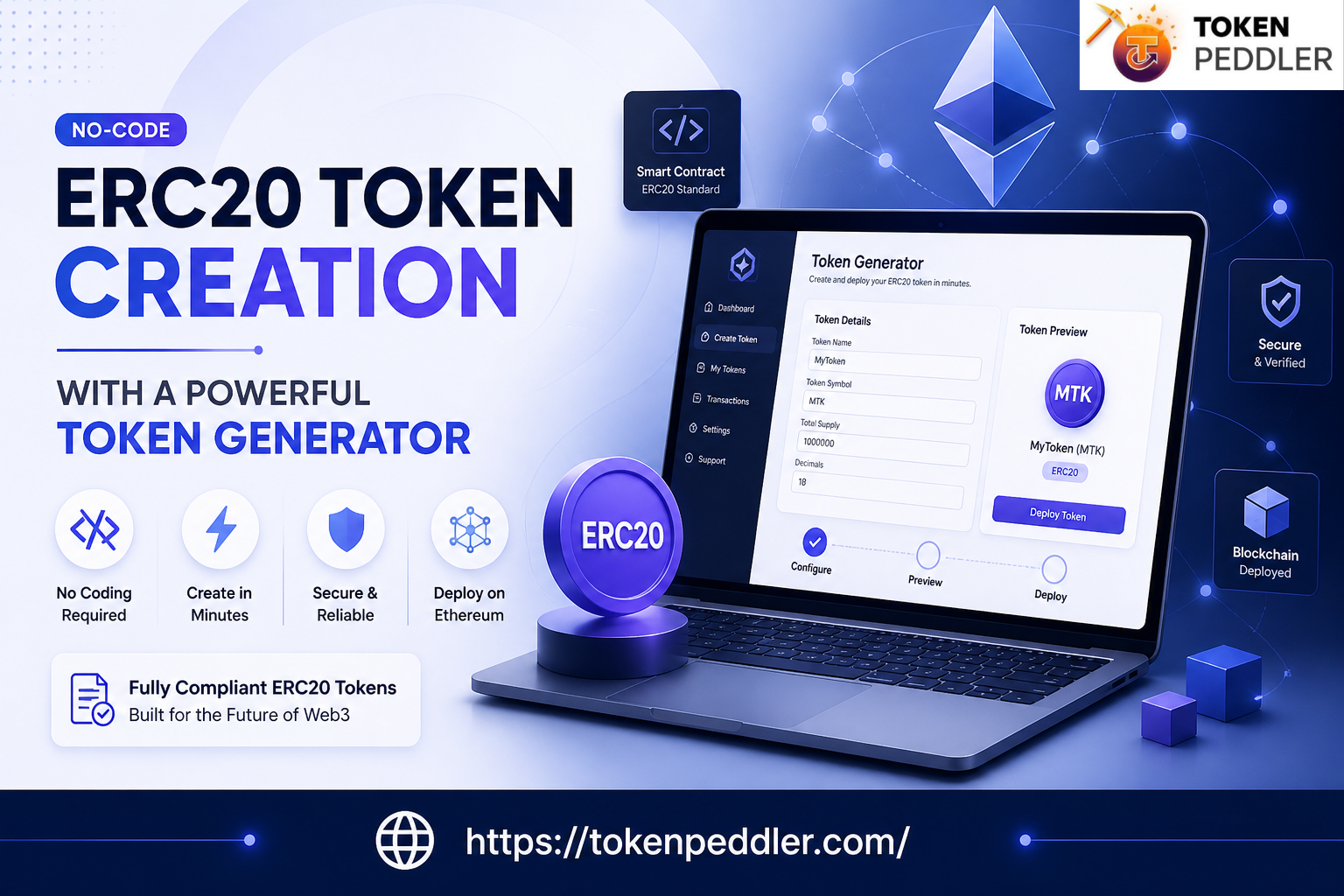 No-Code ERC20 Token Creation with a Powerful Token Generator