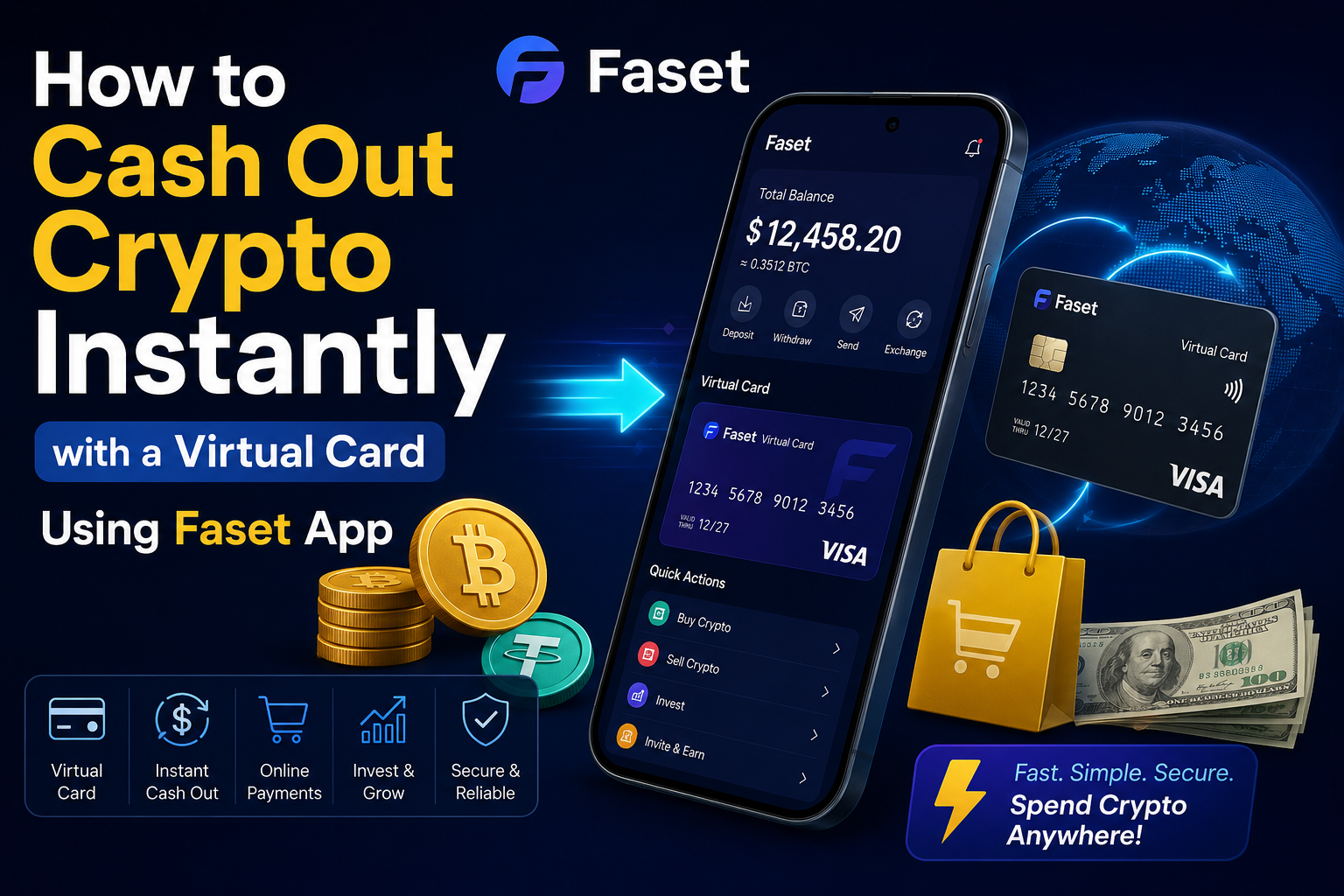 How to Cash Out Crypto Instantly with a Virtual Card Using Fasset App (2026 Guide)